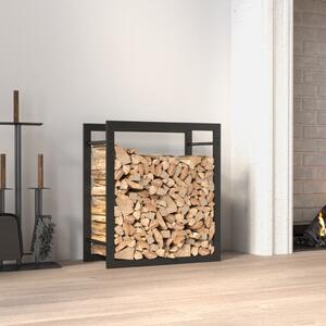 Firewood Rack Matt Black 50x28x56 cm Steel