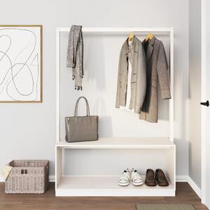 Clothes Rack with Shoe Storage White 113x40x157.5 cm Solid Wood Pine