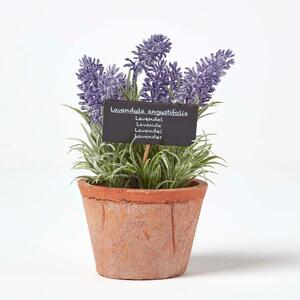 Homescapes Artificial Purple Lavender Plant in Decorative Pot