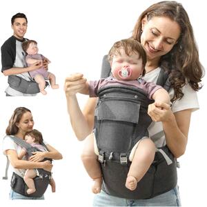 AIYAPLAY 6 in 1 Baby Carrier Newborn to Toddler with Removable Seat for 0-36 Months, Up to 15kg, Grey Aosom UK