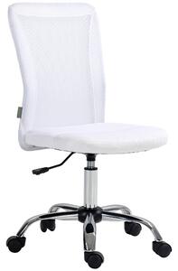 Vinsetto Swivel Office Chair, Armless Desk Chair with Adjustable Height, Breathable Back & Smooth Swivel Wheels, White Aosom UK