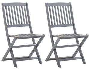 Folding Outdoor Chairs 2 pcs Solid Acacia Wood