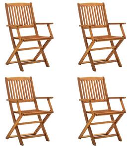 Folding Outdoor Chairs 4 pcs Solid Acacia Wood