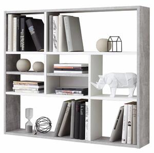 FMD Wall-mounted Shelf with 9 Compartments Concrete Grey