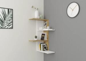 FMD Wall-mounted Corner Shelf White Artisan Oak