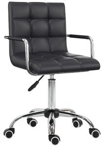 Vinsetto Ergonomic Desk Chair, Mid-Back Faux Leather Office Chair with Padded Armrests & Adjustable Height, Black Aosom UK