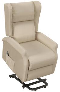 HOMCOM Recliner Armchair for the Elderly with Remote Control, Fabric Electric Recliner Chair for Living Room, Beige