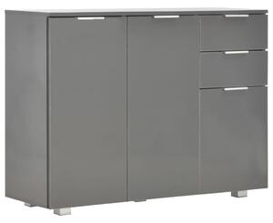 Sideboard High Gloss Grey 107x35x80.5 cm