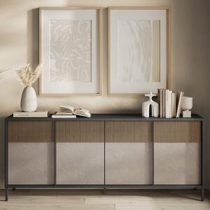 Edison Wooden Sideboard With 4 Doors In Lava Mercure Oak