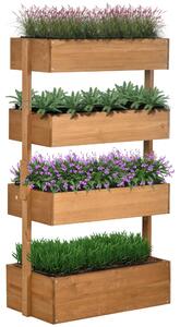 Outsunny 80cm x 45cm x 142cm 4-Tier Raised Garden Bed, Fir Wood Vertical Planter Box, Freestanding Elevated Plant Stand for Indoor Outdoor Use
