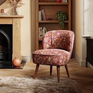 Elsie Ditsy Floral Print Woven Accent Chair Red