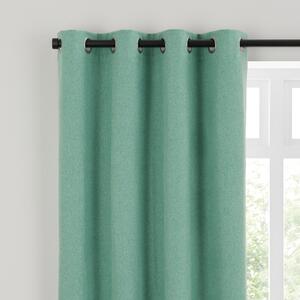 Luna Brushed Blackout Eyelet Curtains Jade Mist