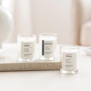 Set of 3 Focus, Calm & Breathe Candles Clear