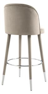 Bellucci Counter stool - Taupe - Silver Caps