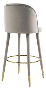 Bellucci Counter stool - Dove Grey - Brass Caps