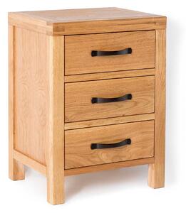 Abbey Waxed 3 Drawer Oak Bedside Table | Roseland Furniture