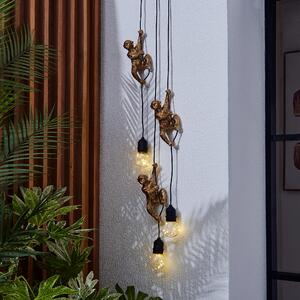 Outdoor Hanging Monkey Lights Gold