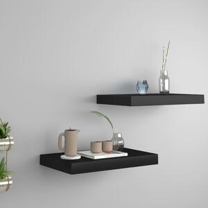 Floating Wall Shelves 2 pcs Black 40x23x3.8 cm MDF