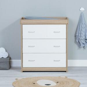 Babymore Luno Veni 3 Drawer Chest & Changing Unit White