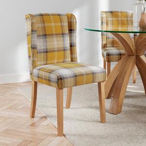 Oswald Set of 2 Country Check Dining Chairs Navy