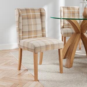 Oswald Set of 2 Dining Chairs, Country Check Natural