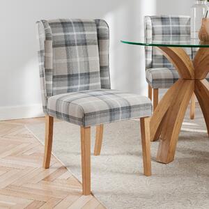 Oswald Set of 2 Dining Chairs, Country Check Grey