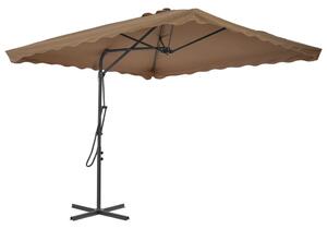 Outdoor Parasol with Steel Pole 250x250 cm Taupe