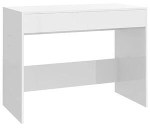 Desk High Gloss White 101x50x76.5 cm Engineered Wood
