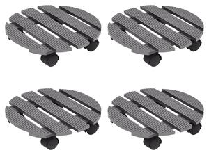Plant Trolleys 4 pcs Grey Ø30x7,5 cm WPC