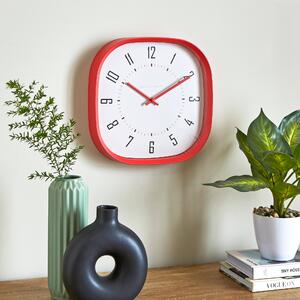 Squoval Wall Clock Red