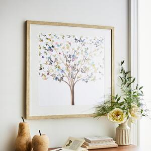 Butterfly Tree Framed Print White