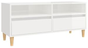 TV Cabinet High Gloss White 100x34.5x44.5 cm Engineered Wood