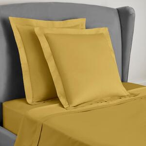 Dorma Egyptian Cotton 400 Thread Count Percale Continental Pillowcase Yellow-Ochre