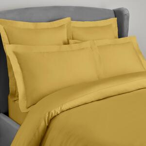 Dorma Crisp & Fresh 400 Thread Count Egyptian Cotton Percale Oxford Pillowcase Yellow-Ochre