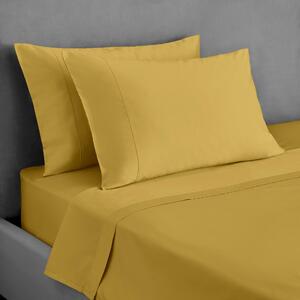 Dorma Crisp & Fresh 400 Thread Count Egyptian Cotton Percale Standard Pillowcase Yellow-Ochre