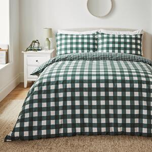 Gingham Green Duvet Cover & Pillowcase Set Green