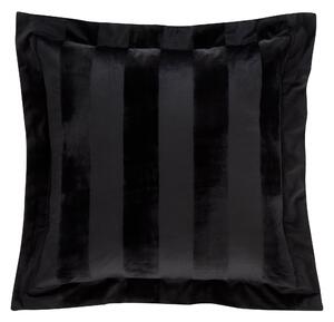 Velvet Stripe Cushion Black