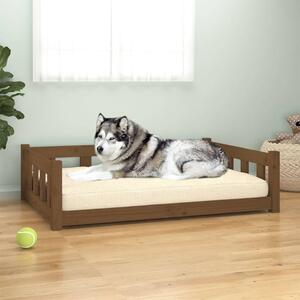 Dog Bed Honey Brown 105.5x75.5x28 cm Solid Wood Pine