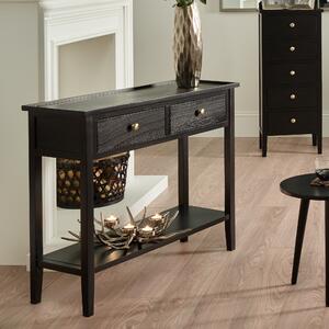 Pacific Chelmsford Console Table, Black Painted Pine Black