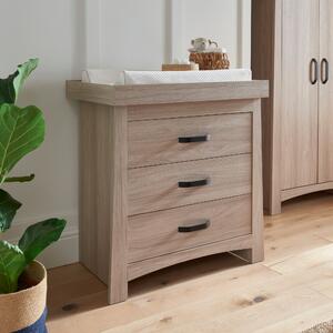 CuddleCo Isla 3 Drawer Chest & Changing Unit, Ash Brown