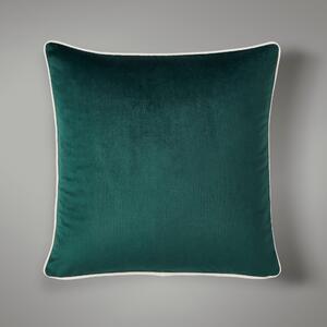Reversible Velour Cushion Emerald Green