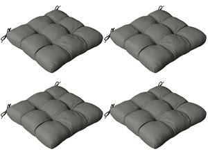Outsunny Patio Chair Cushion Set: 4-Piece Tied Seat Pads for Indoor & Outdoor Seating, Charcoal Grey Comfort Aosom UK