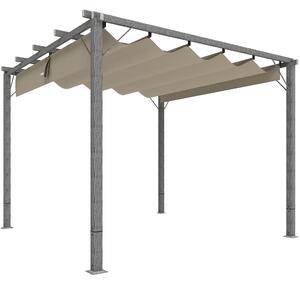 Outsunny 3 x 3 m Retractable Roof Pergola - Grey