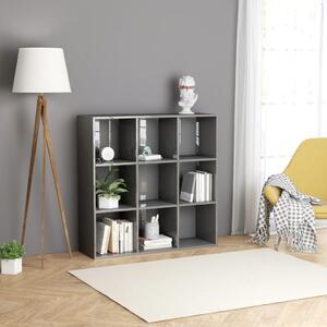 Book Cabinet High Gloss Grey 98x29x97.5 cm Engineered Wood