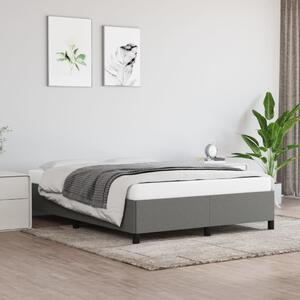 Bed Frame Dark Grey 135x190 cm Double Fabric