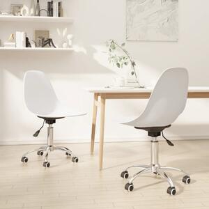 Swivel Dining Chairs 2 pcs White PP
