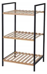 Bathroom Solutions Storage Rack with 3 Shelves Bamboo and Steel