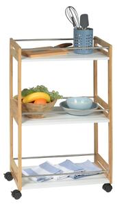 Excellent Houseware Kitchen Trolley with 3 Shelves Bamboo