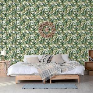 DUTCH WALLCOVERINGS Wallpaper Palm Trees Green and White