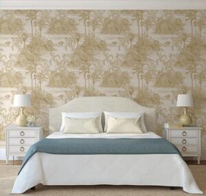 DUTCH WALLCOVERINGS Wallpaper Tropical Beige and Gold